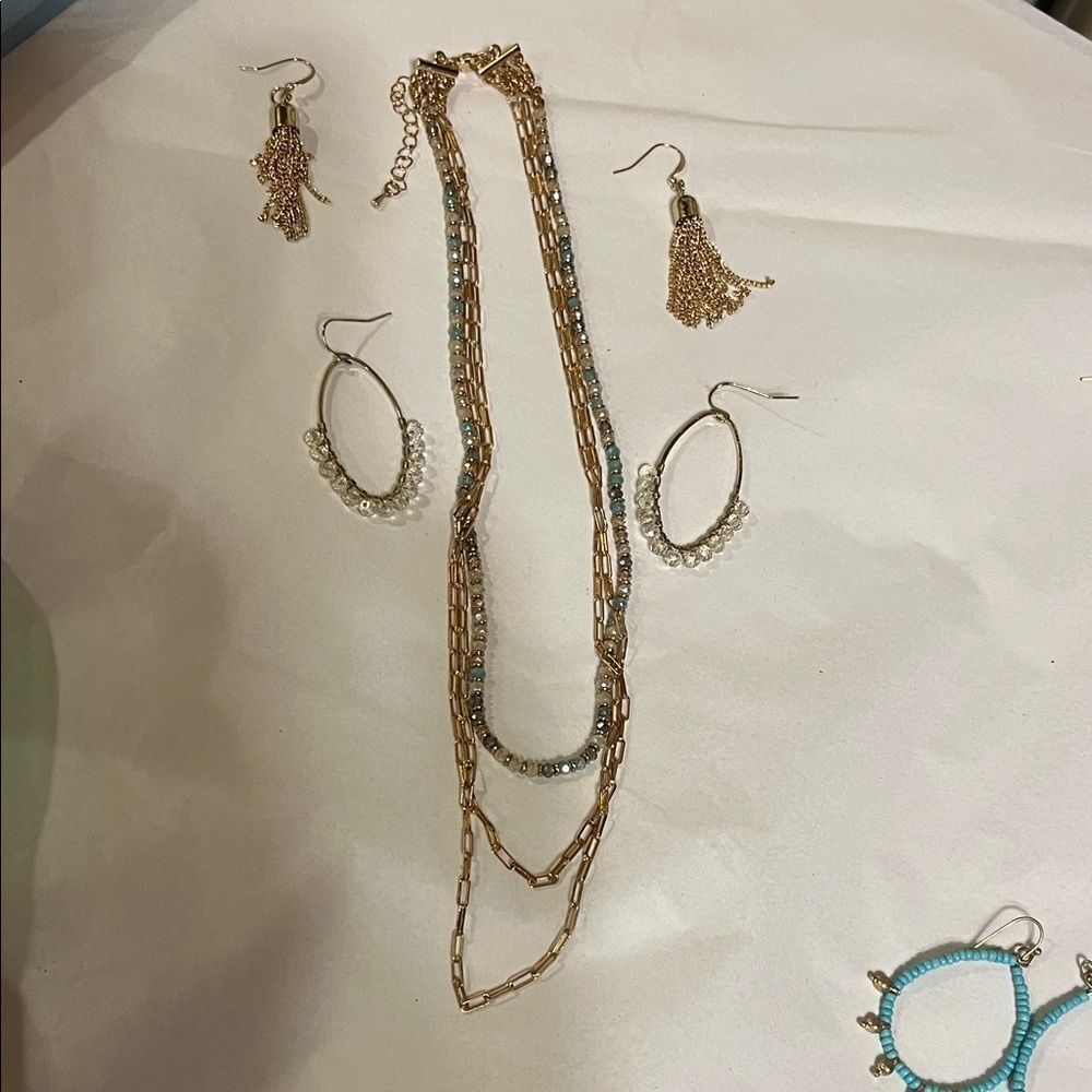 Source Unknown Gold and Silver Layered Necklace